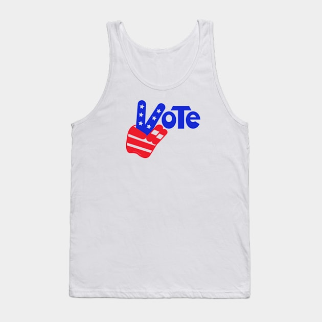 Vote - Vintage Peace Sign "V" (Full Color) Tank Top by From The Trail